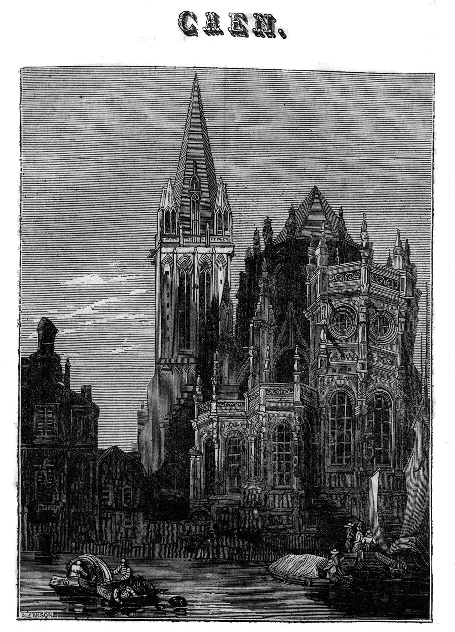 Ansicht der Stadt Caen in der Normandie im 19. Jahrhundert. von Unknown artist
