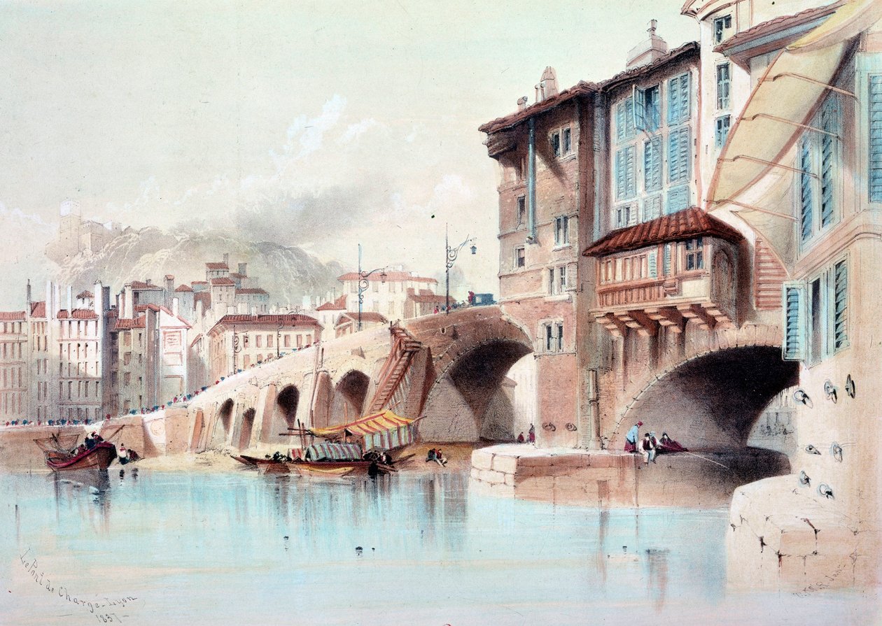 Ansicht der Stadt Lyon und der Pont de Charge von Unknown artist