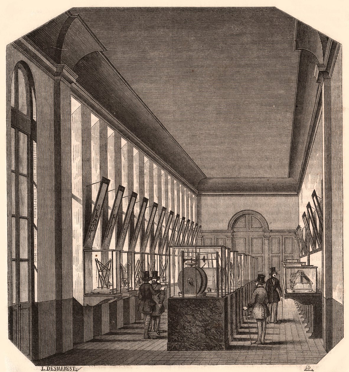 Ansicht des Inneren der Großen Galerie im Königlichen Konservatorium der Künste und Handwerke, Paris, Frankreich von Unknown