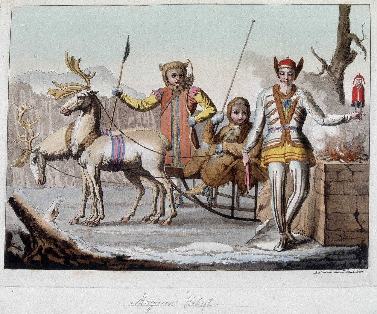 Zauberer Yakut, Sibirien. In „Das alte und moderne Kostüm“ von Unknown artist