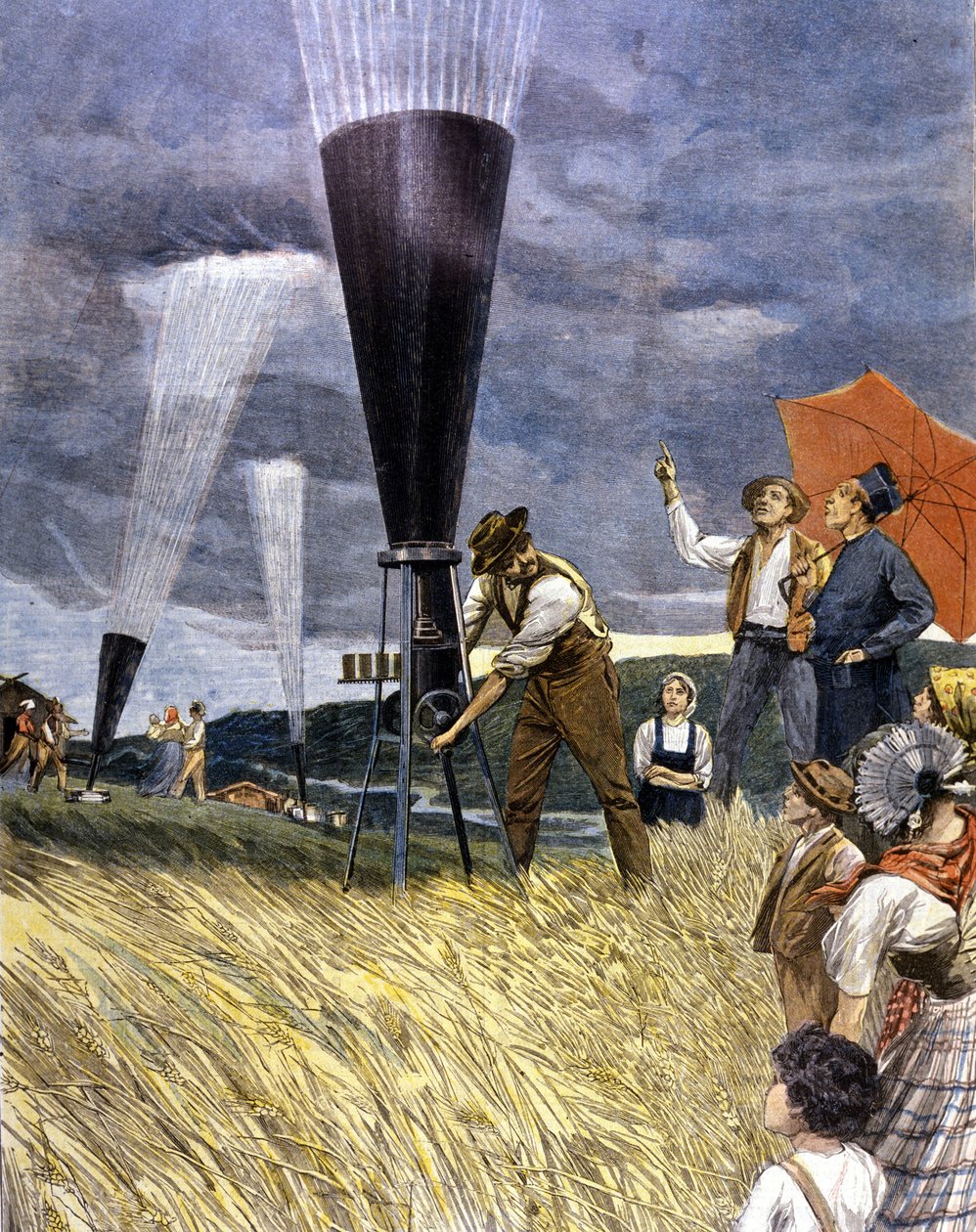 Fass gegen den Hagel der Winzer in Italien im Jahr 1899. von Unknown artist