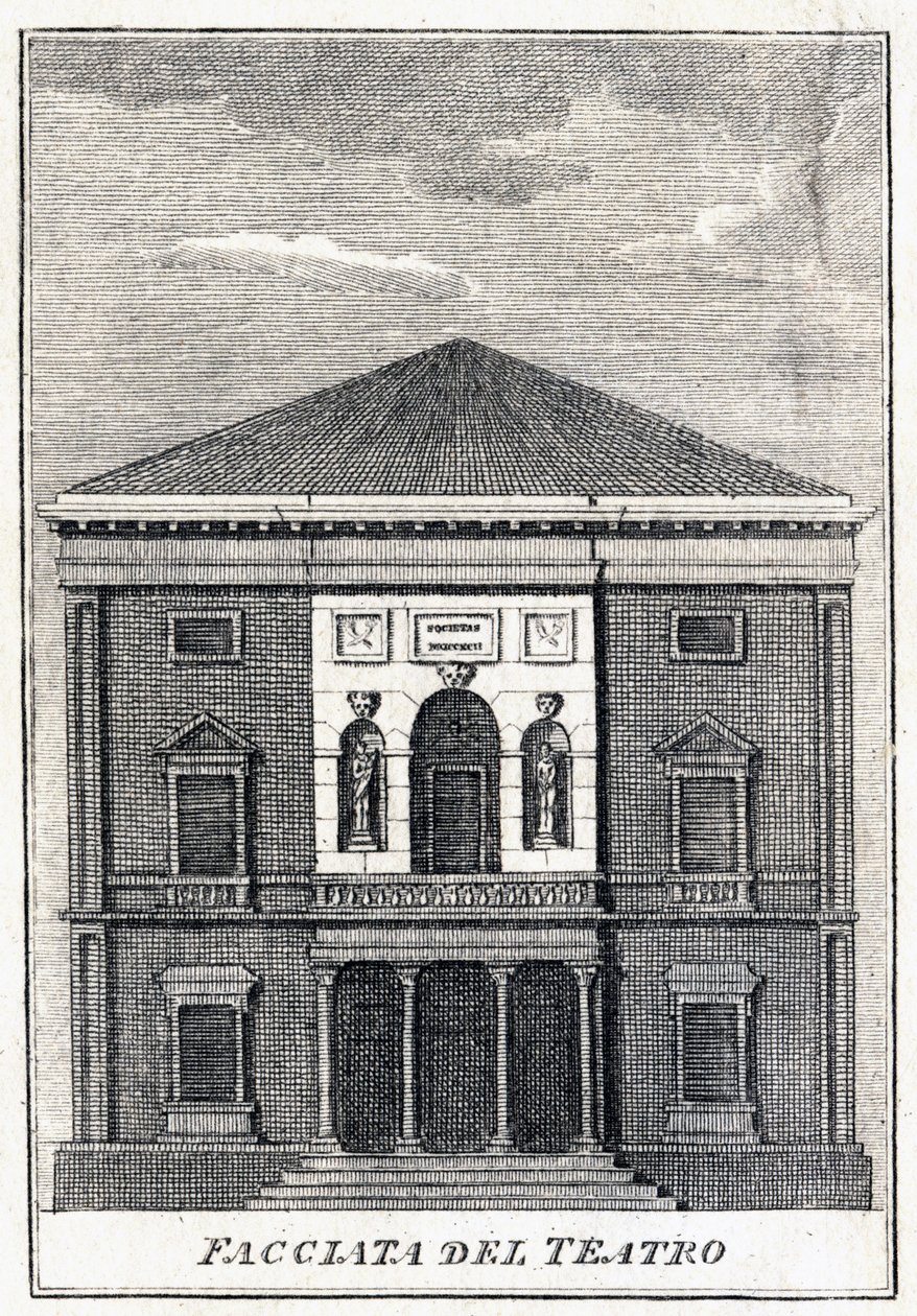Fassade des Fenice-Theaters in Venedig Mitte des 19. Jahrhunderts. von Unknown artist