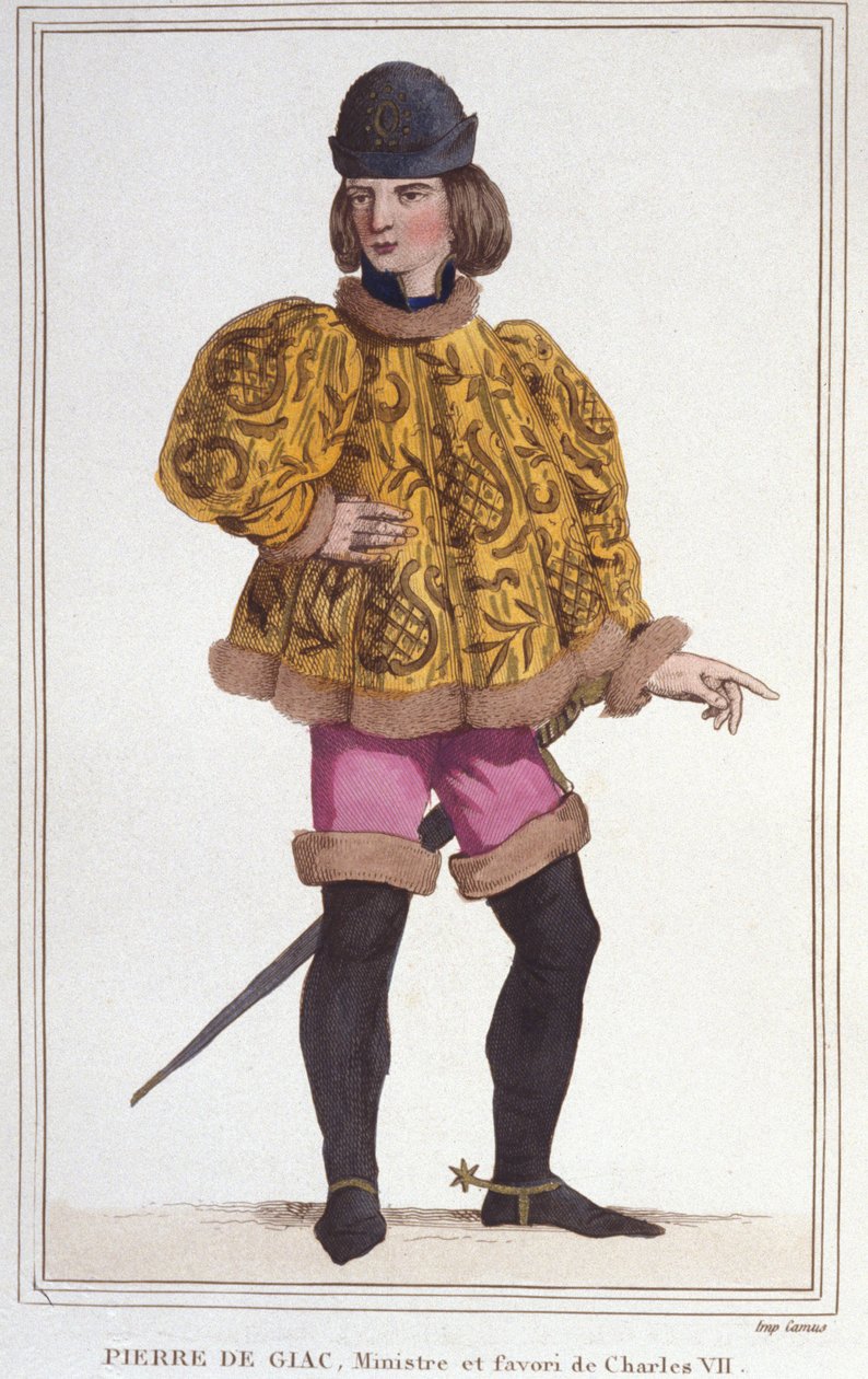 Porträt von Pierre de Giac, Favorit von Karl VII., Minister und Superintendent der Finanzen, Gravur von 1830 von Unknown artist
