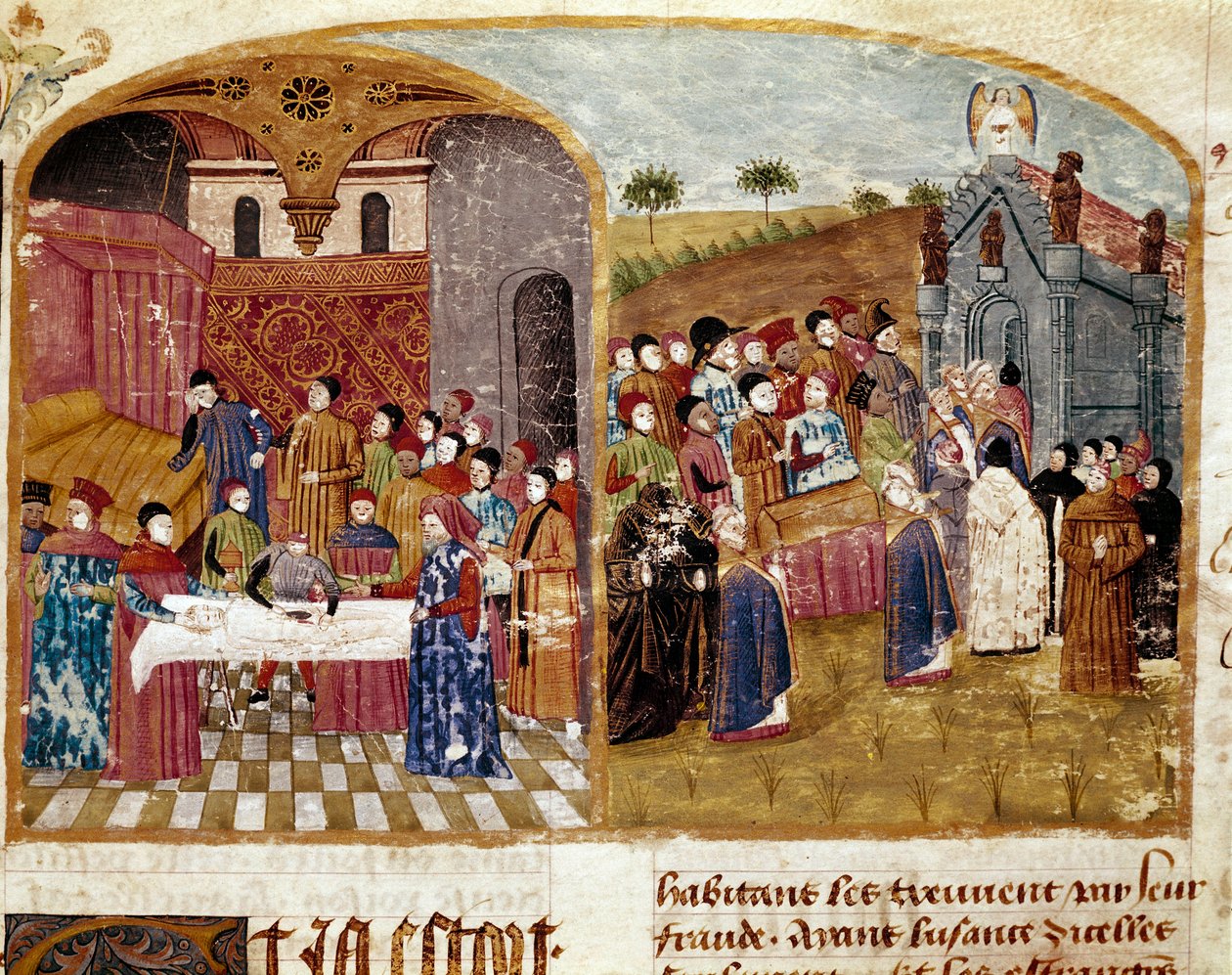 Das Begräbnis Alexanders des Großen. Miniatur aus „Buch der Taten Alexanders des Großen“ von Quintus Curtius Rufus von Unknown artist