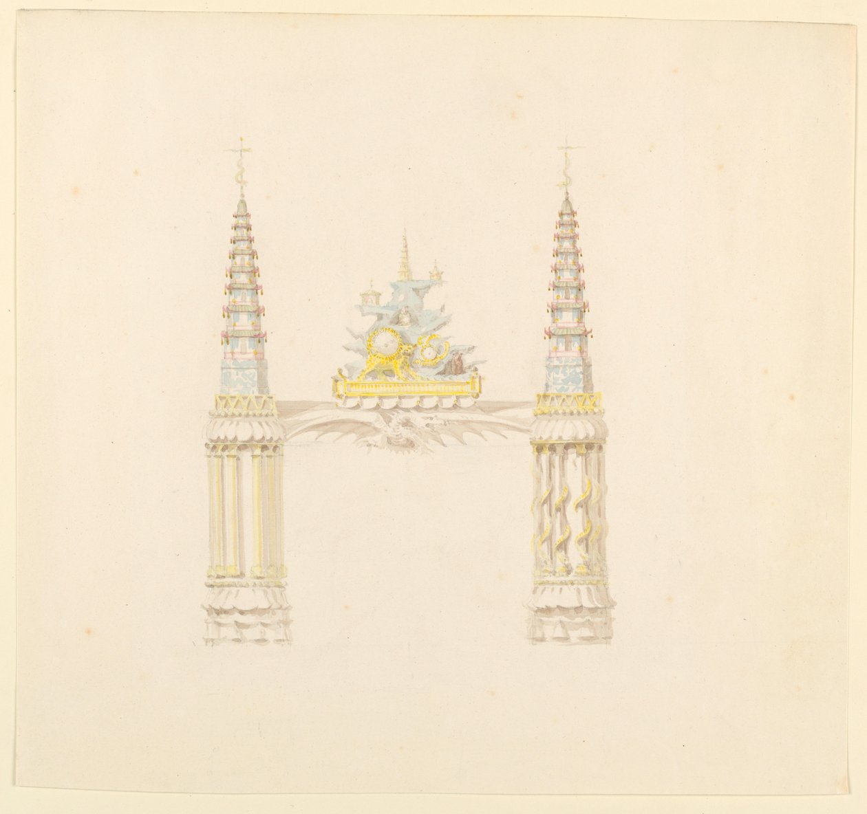 Kaminstück, Westwand des Musikzimmers, ca. 1820 von Unknown artistUnknown artist