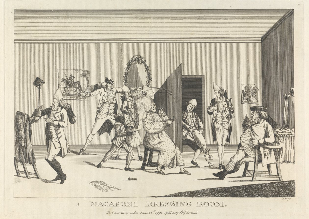 Ein Macaroni-Ankleidezimmer von Unknown artist