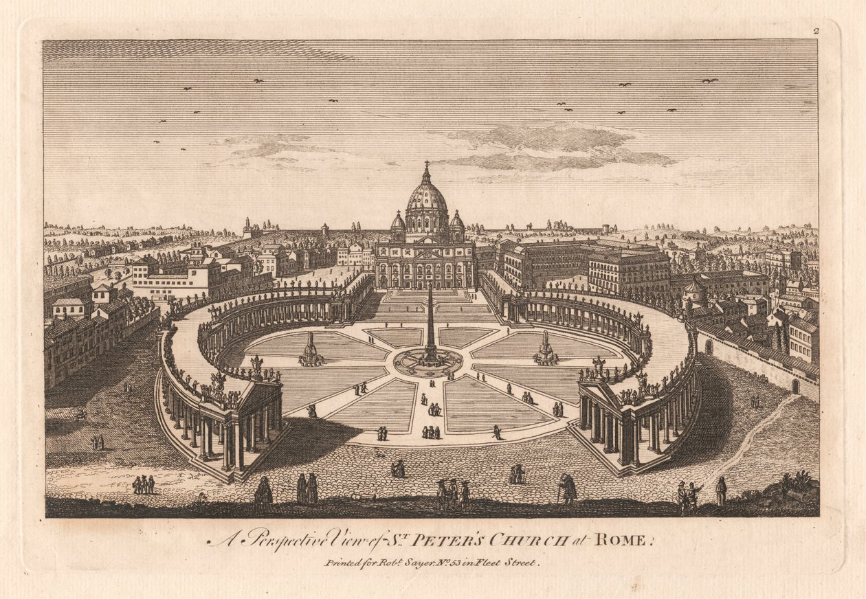 Eine Perspektivische Ansicht der Peterskirche in Rom von Unknown artist