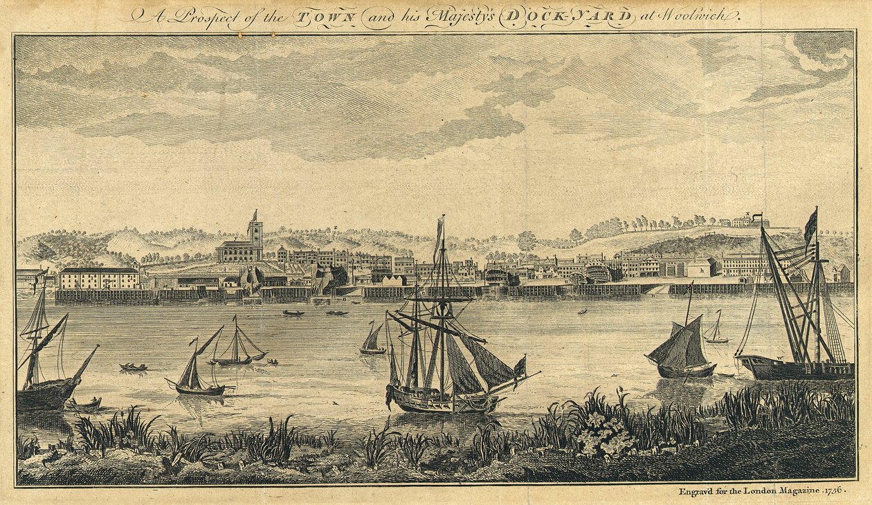 Aussicht auf die Stadt und die königliche Werft in Woolwich von Unknown artist