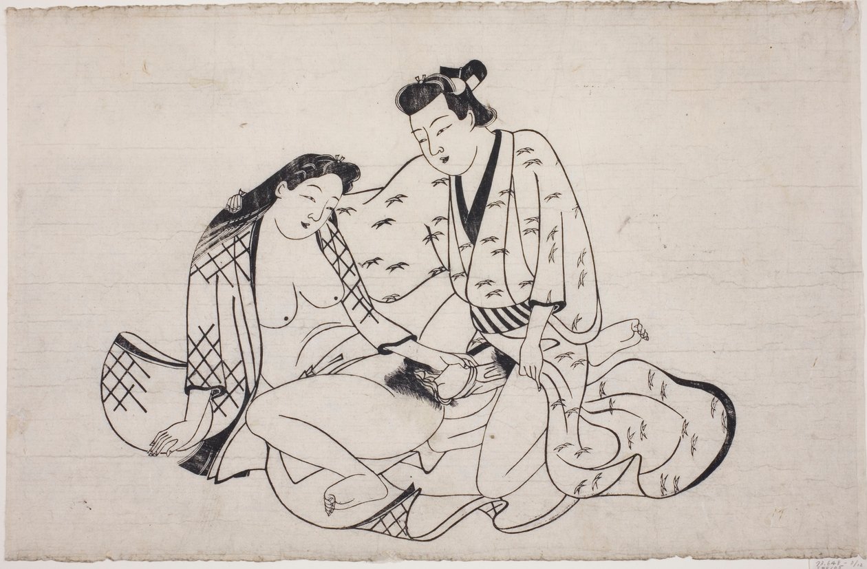 Ein Blatt aus einem Shunga-Album von Unknown artist