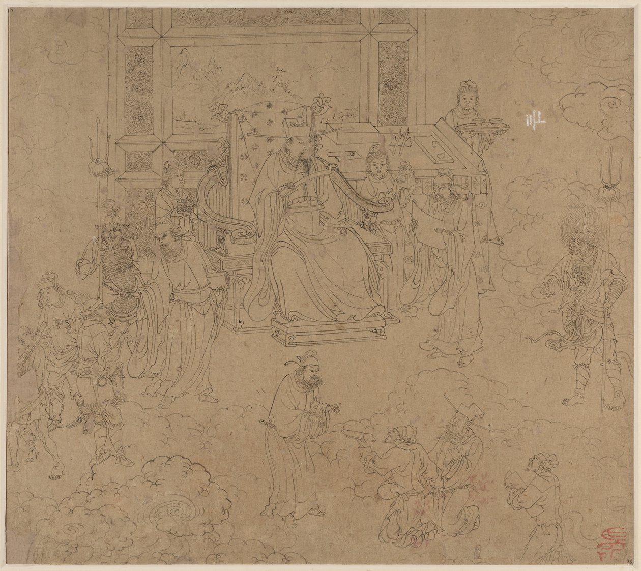 Album der daoistischen und buddhistischen Themen: Könige der Hölle: Blatt 36 von Unknown artist