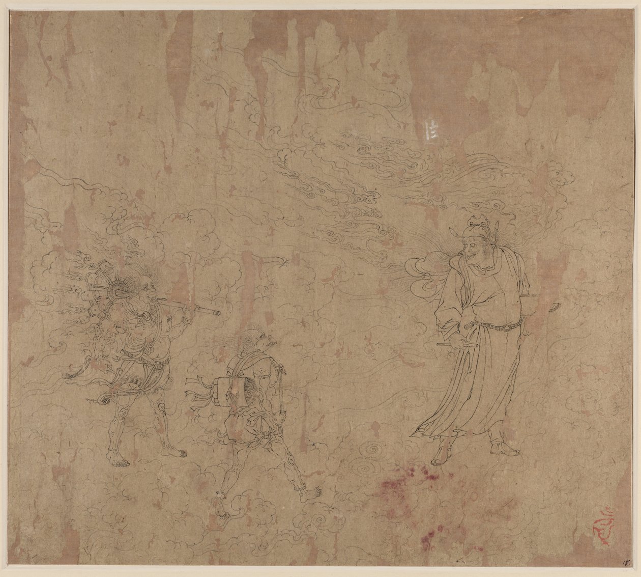 Album mit daoistischen und buddhistischen Themen: Prozession daoistischer Gottheiten: Blatt 18 von Unknown artist
