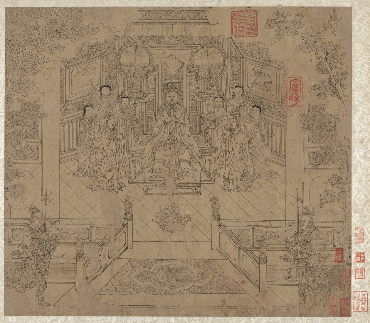 Album mit daoistischen und buddhistischen Themen: Prozession daoistischer Gottheiten: Blatt 1 von Unknown artist
