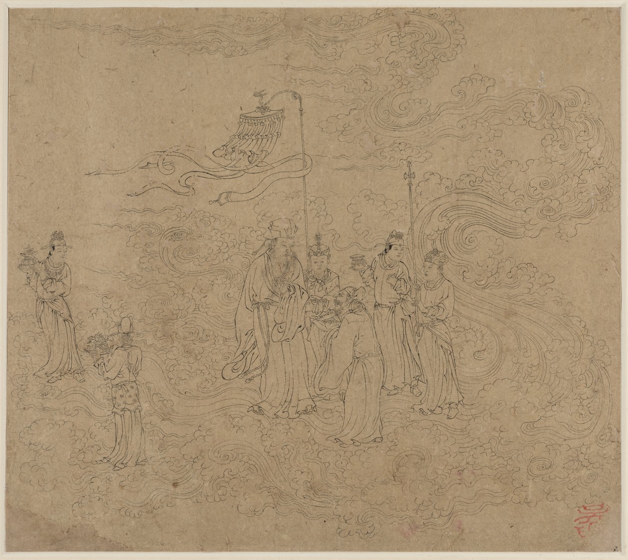 Album der daoistischen und buddhistischen Themen: Prozession der daoistischen Gottheiten: Blatt 7 von Unknown artist