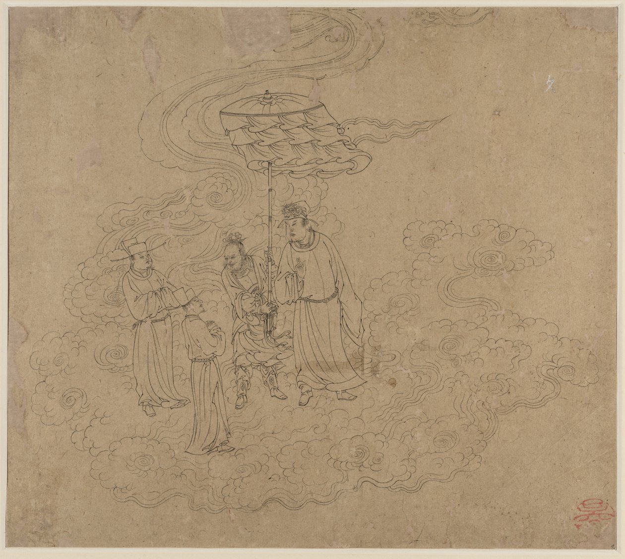 Album der daoistischen und buddhistischen Themen: Prozession der daoistischen Gottheiten: Blatt 9 von Unknown artist
