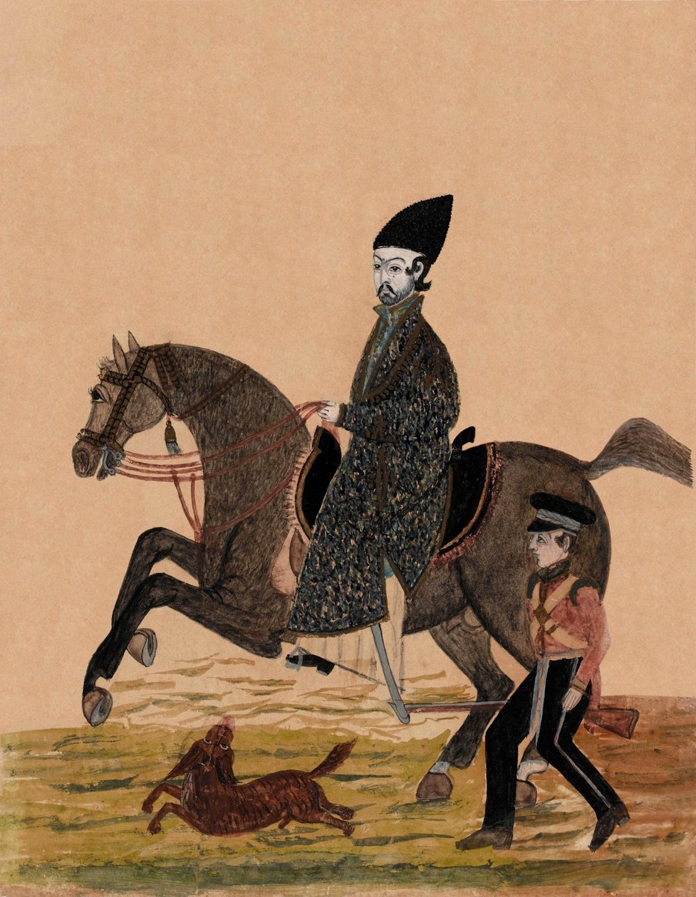 Ein afghanischer Sirdar [Offizier] und ein britischer Soldat, ca. 1841 von Unknown artist