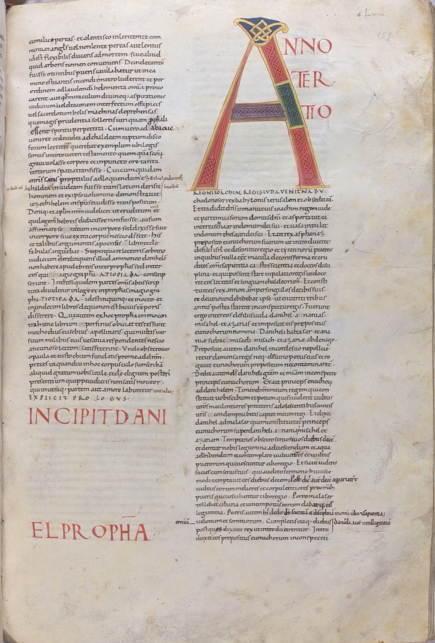 Anno tertio: Incipit Daniel Propha. Incipit del Libro del Profeta Daniele, XI secolo von Unknown artist
