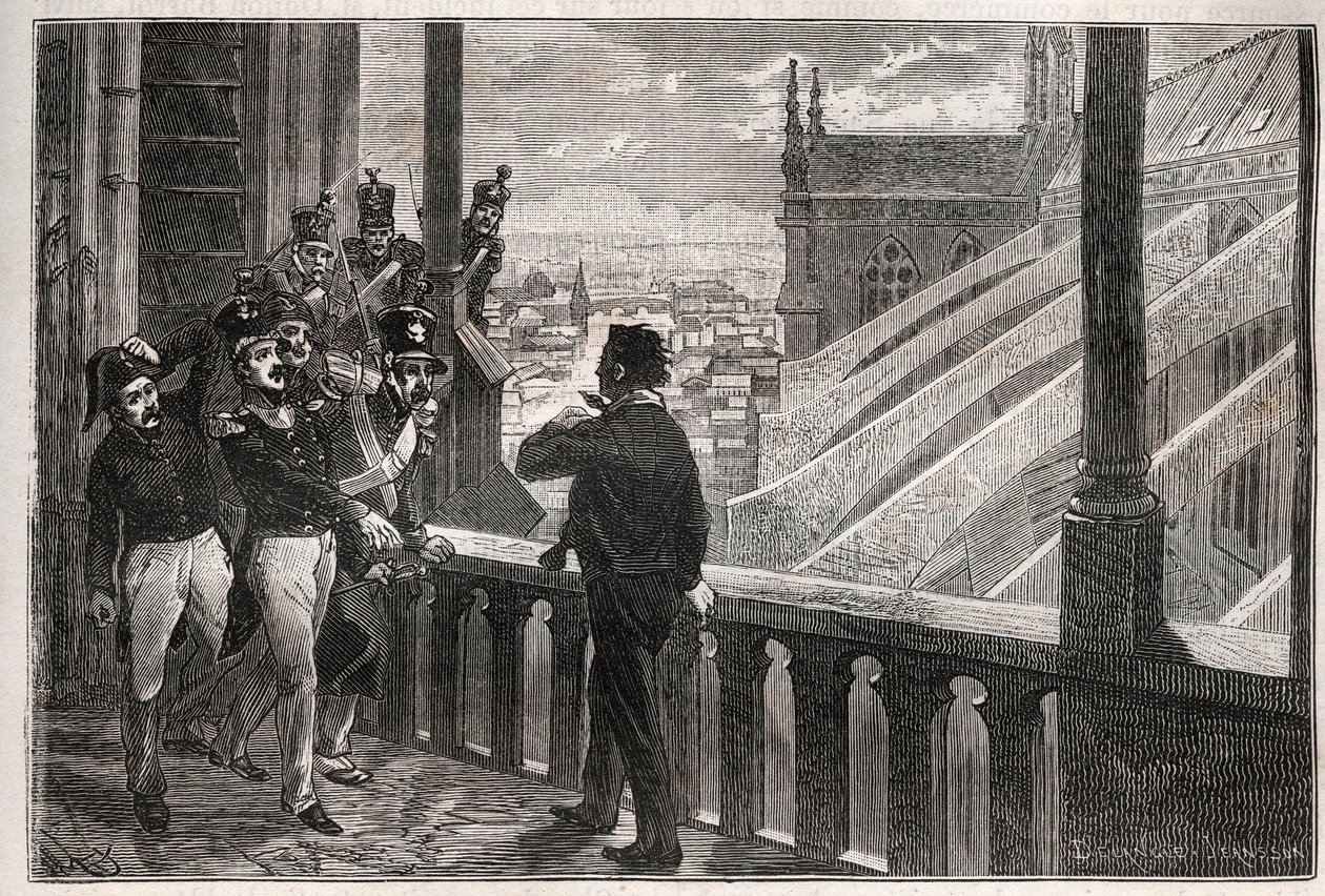 Attentate auf Louis-Philippe I - Die Verschwörung der Türme von Notre-Dame am 4. Januar von Unknown artist
