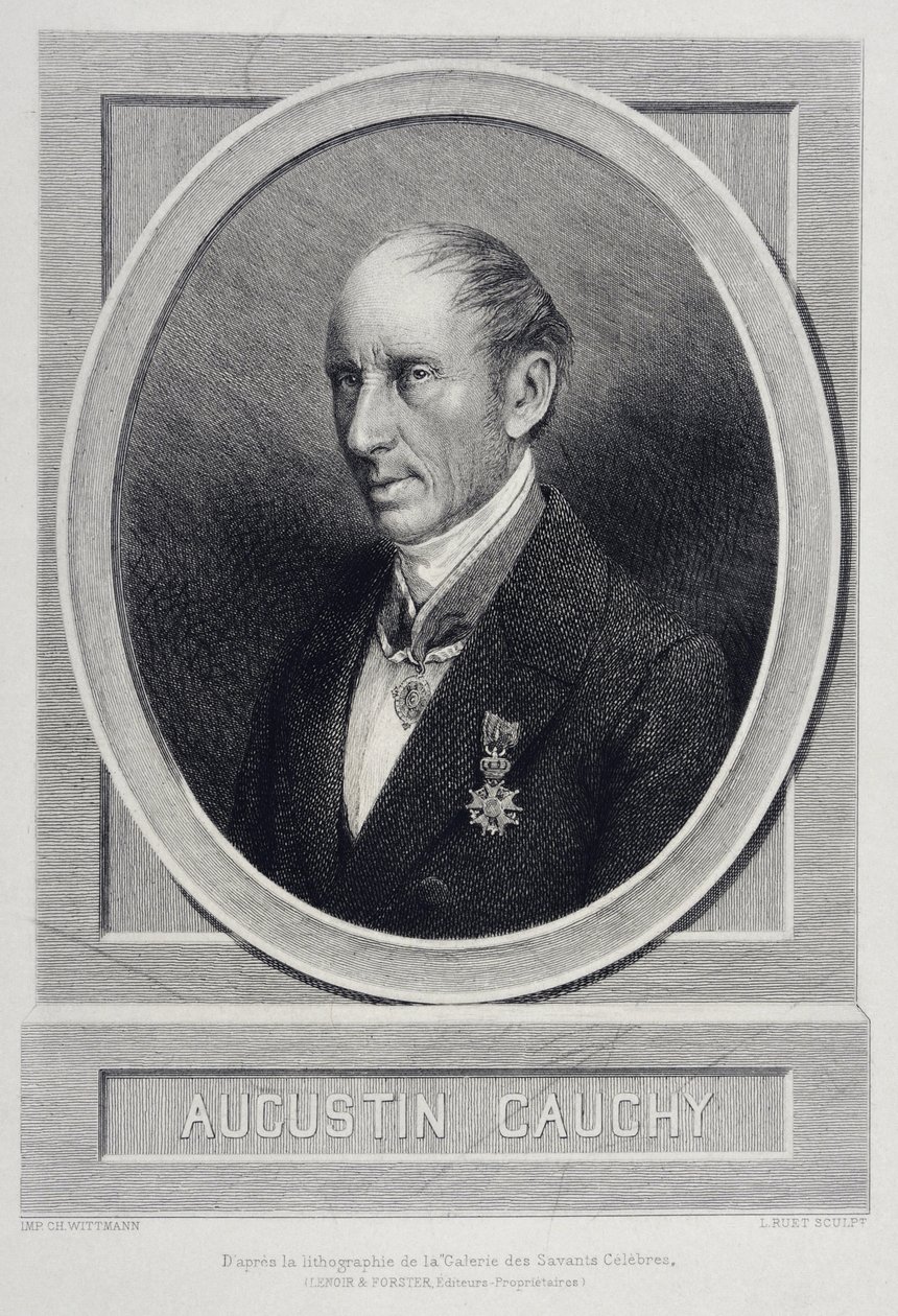 Augustin Louis Cauchy 1789-1857 englischer Mathematiker - Gravur von Unknown artist