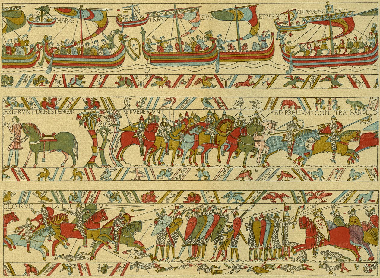Bayeux-Tapete. Normannischer Angriff von Unknown artist