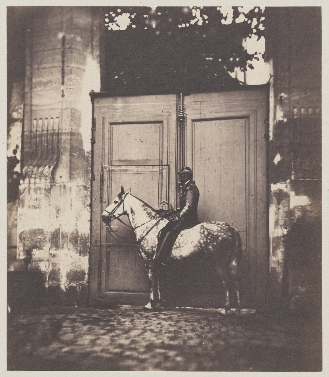 Schwarzer Reiter vor einer Tür von Unknown artist
