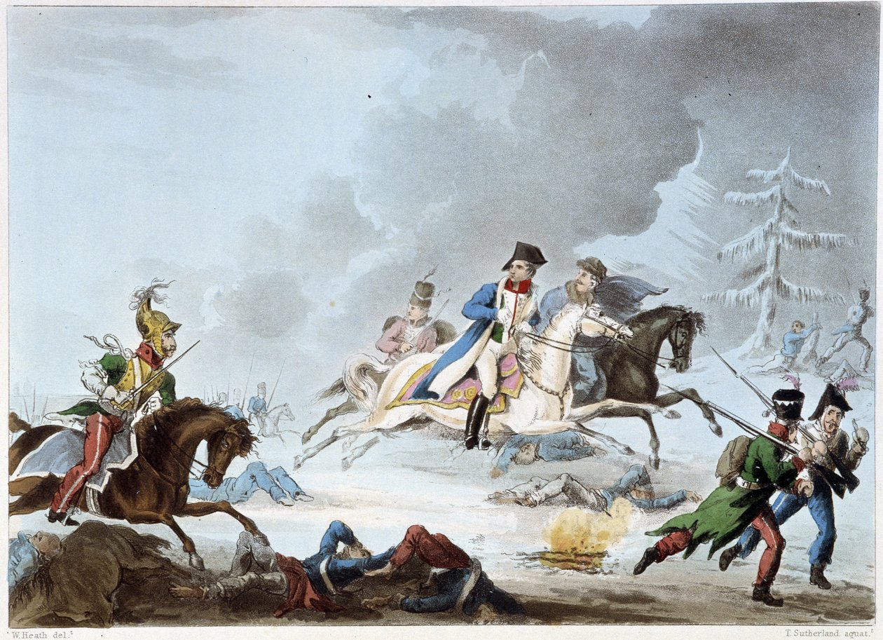 Bonaparte in der Schlacht von Krasnoi - in „Napoleonische Kriege“ von Sutherland, Dubourg, London von Unknown artist