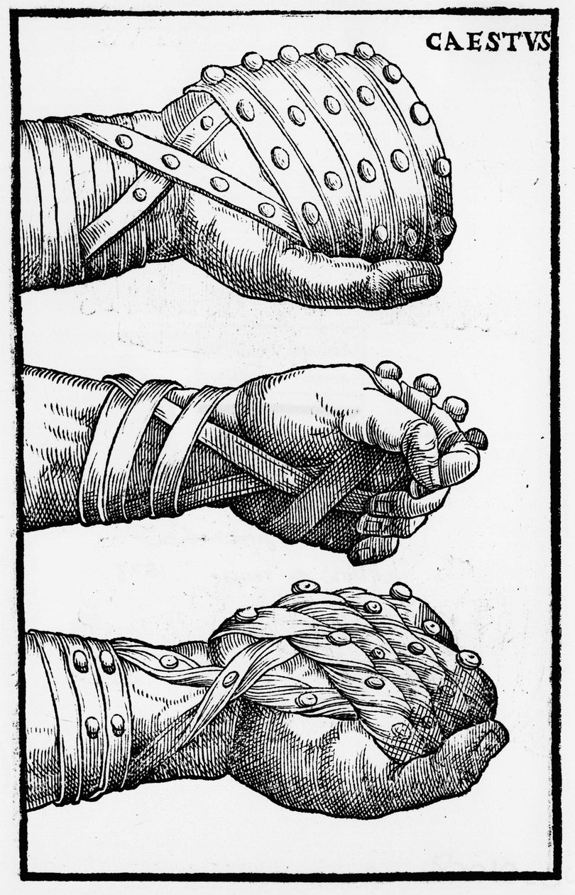 Boxhandschuhe - in „Hieronymi Mercurialis de Arte Gymnastica“, Venedig-Ausgabe von Unknown artist