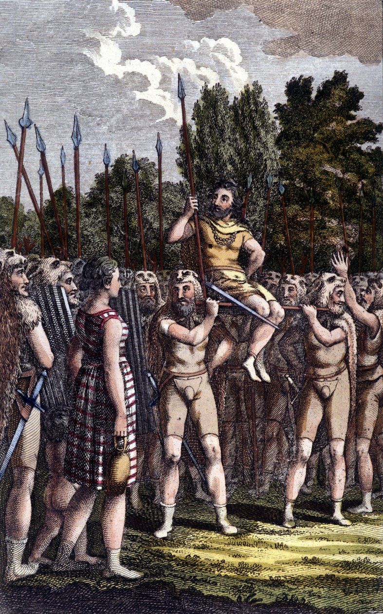 Keltische Zeremonie. Gravur aus dem 19. Jahrhundert. von Unknown artist