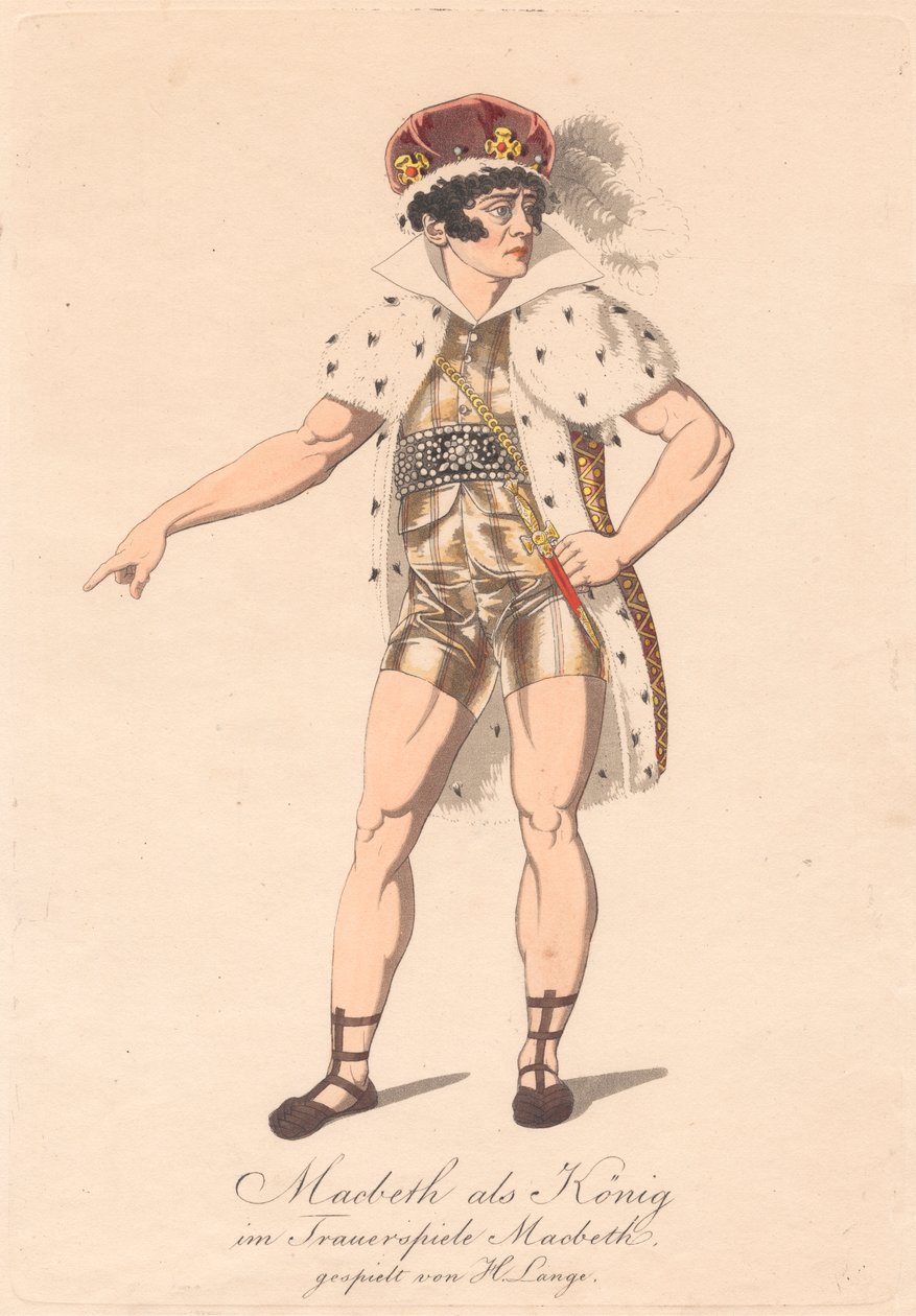 Charaktere aus einer deutschen Produktion von Macbeth (eine von sechs Radierungen) von Unknown artist