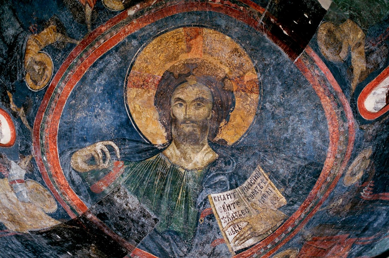 Christus Pantokrator - Anonym - 13. Jahrhundert - Fresko - Boyana Kirche, Sofia, Bulgarien von Unknown artist