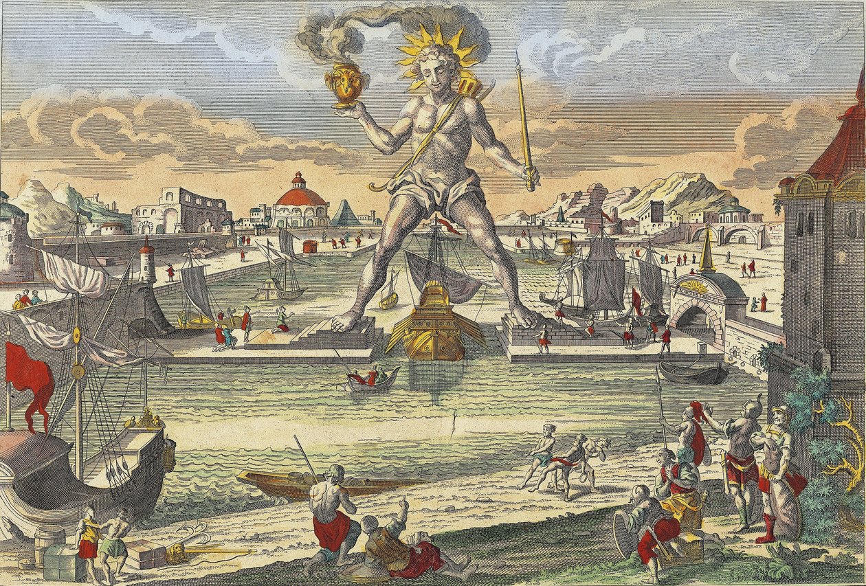 Koloss von Rhodos - „Der Koloss von Rhodos“ (Colosso di Rodi) - Gravur 18. Jahrhundert von Unknown artist