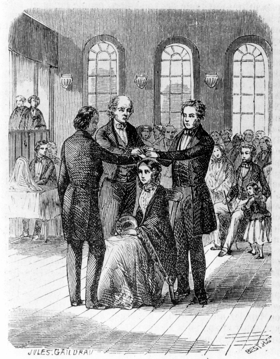 Bestätigung bei den Mormonen. Gravur des 19. Jahrhunderts von Unknown artist