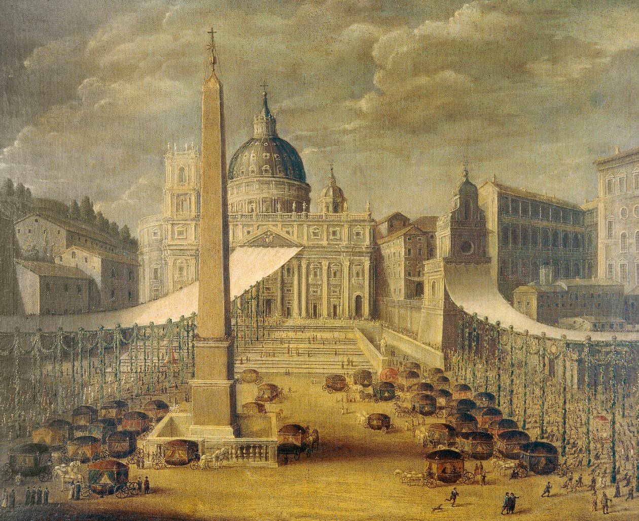Fronleichnamsprozession auf dem Petersplatz zur Zeit von Papst Innozenz X., ca. 1646, von einem unbekannten Künstler von Unknown artist