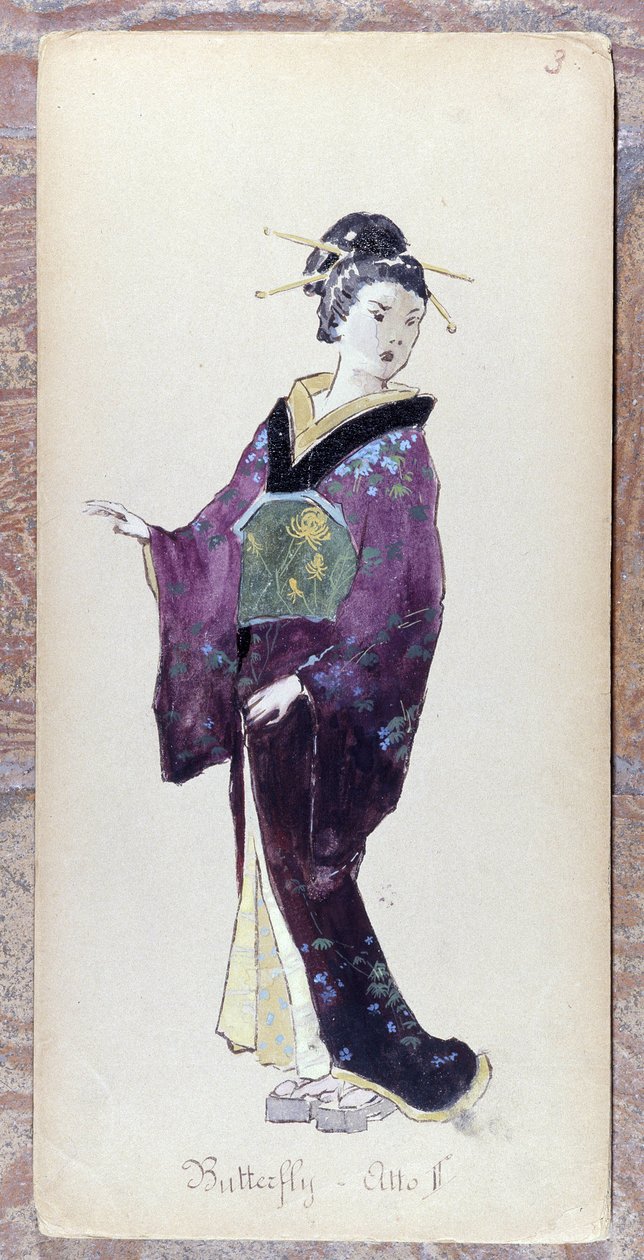 Kostüm von Madame Butterfly Akt II für die Uraufführung von Madame Butterfly von Giacomo Puccini, 1904. Sammlung des Museo della Scala in Mailand von Unknown artist