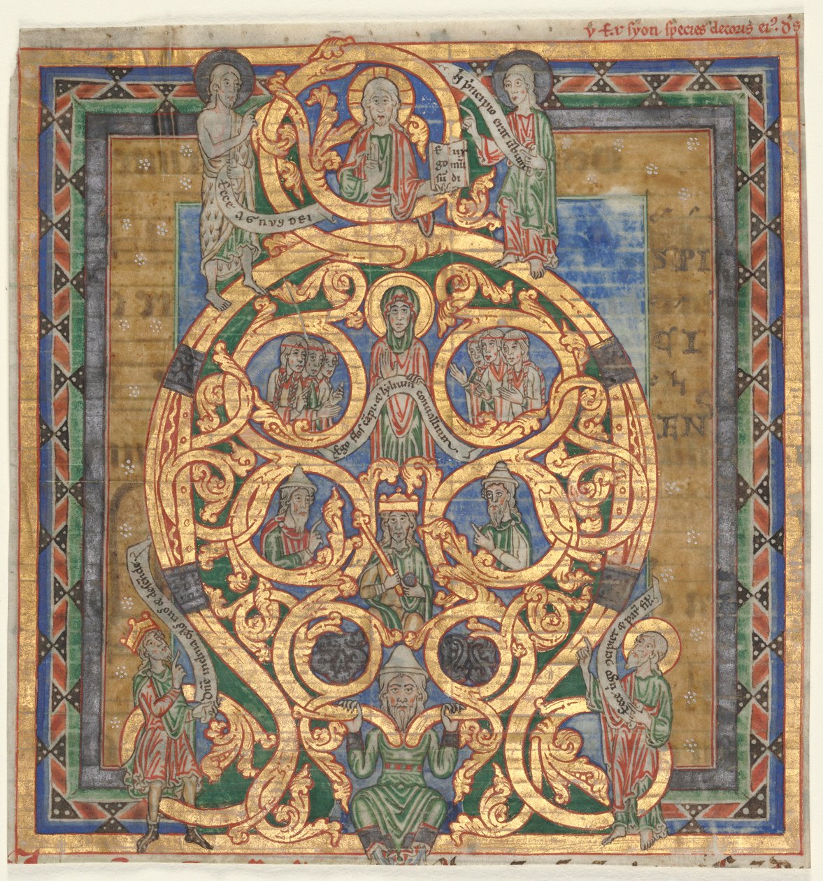 Ausschnitt aus einem Antiphonar: Initiale A[spiciens a longe]: Der Baum Jesse von Unknown artist