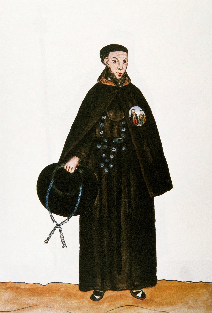 Alltagsleben und Bräuche von Peru: Darstellung eines Mönchs des Franziskanerordens von Unknown artist