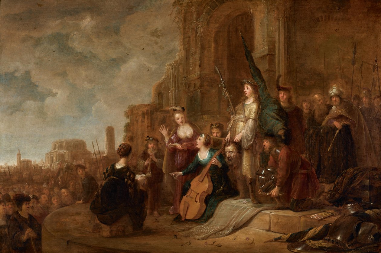 David mit dem Haupt Goliaths von Unknown artist