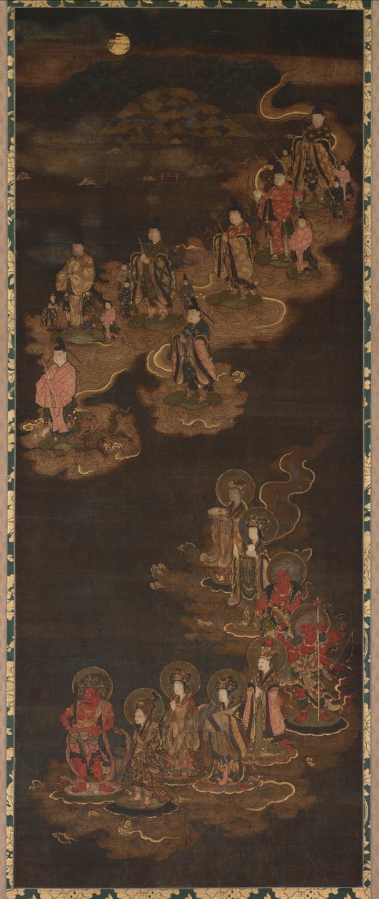 Abstieg der neun Leuchtkörper und der sieben Sterne bei Kasuga von Unknown artist