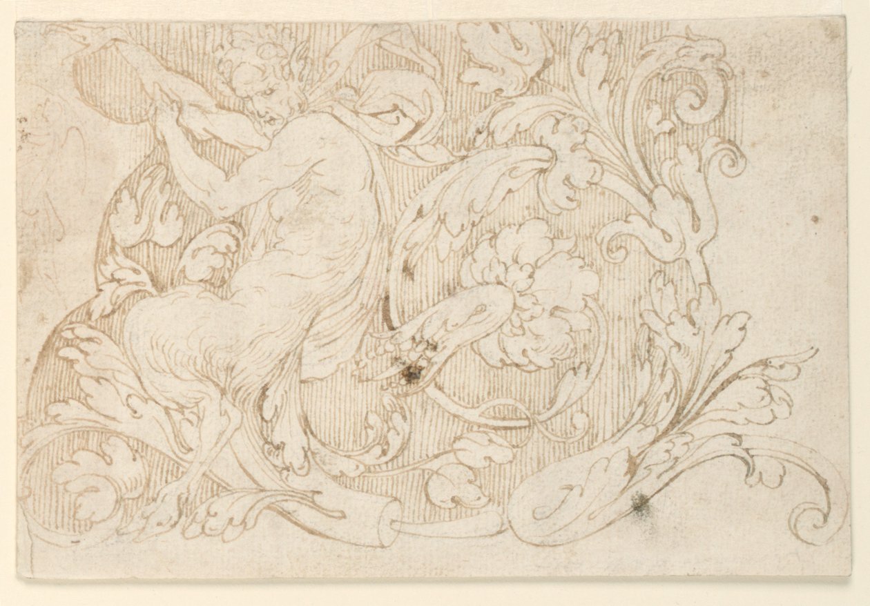Entwurf für ein Detail eines Arabeskenfrieses von Unknown artist