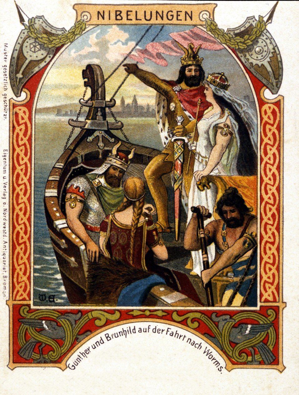Die Nibelungen, Oper komponiert von Heinrich Dorn (1804-1892) im Jahr 1854, deutscher Dirigent und Komponist. Chromolithographie des 19. Jahrhunderts. von Unknown artist