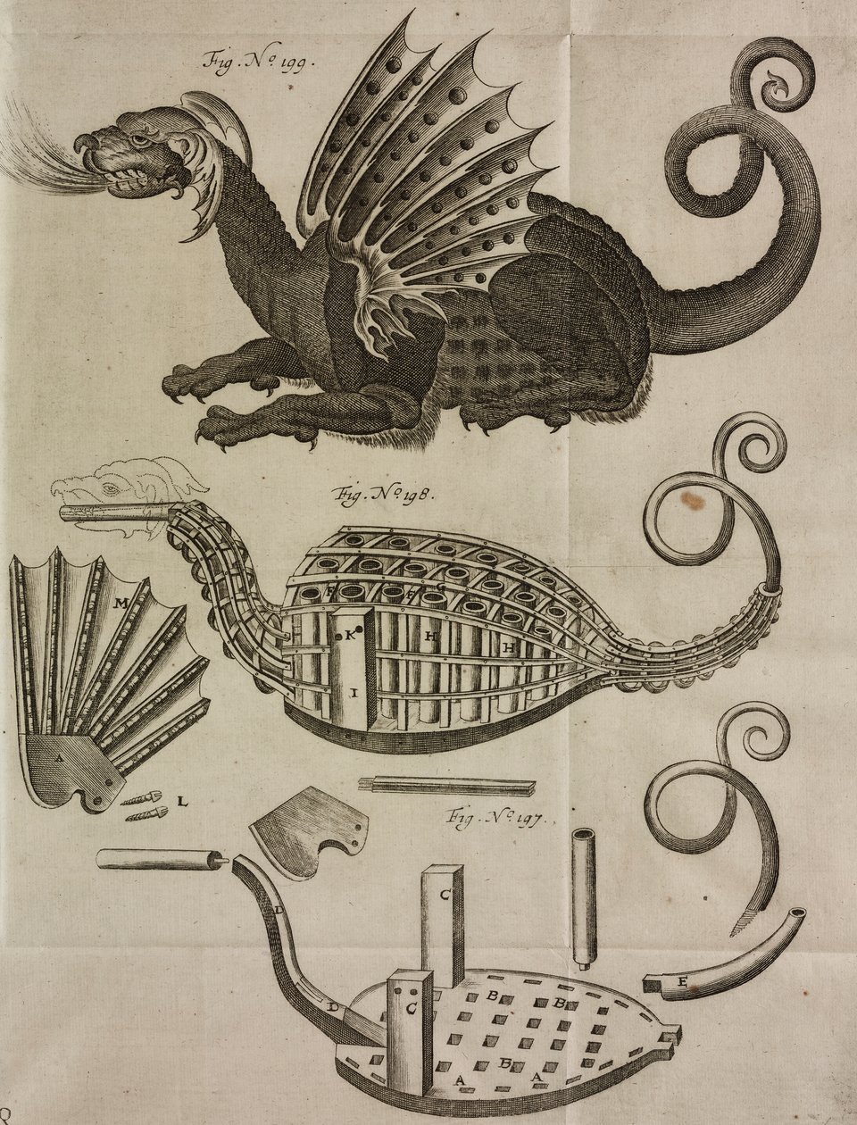 Drache für Feuerwerksstart, Gravur aus Grand Art d
