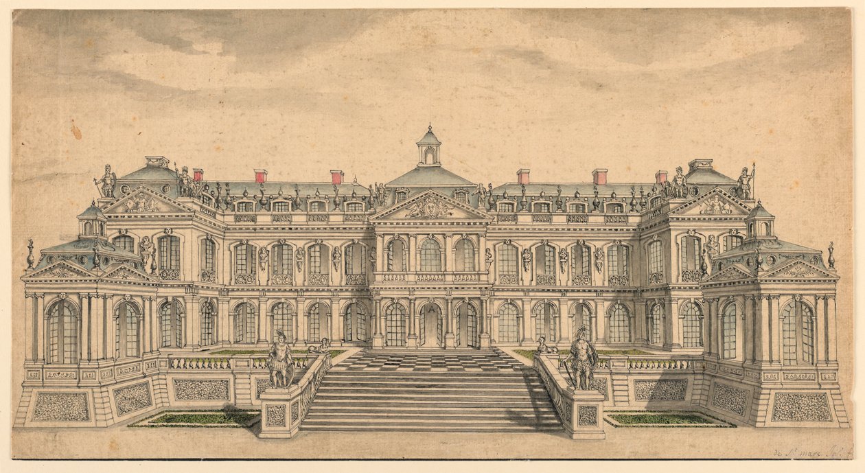 Erhebung einer Gartenfassade für einen kleinen französischen Palast von Unknown artist