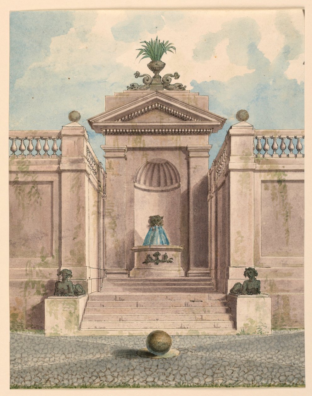 Brunnen in einer Nische von Unknown artist
