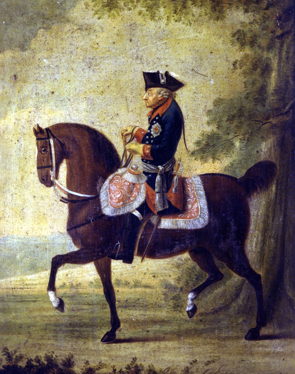 Friedrich der Große, König von Preußen (1712-1786). Unten im Rahmen des Gemäldes steht „... Berlin 1776. Museo del Risorgimento. Mailand von Unknown artist