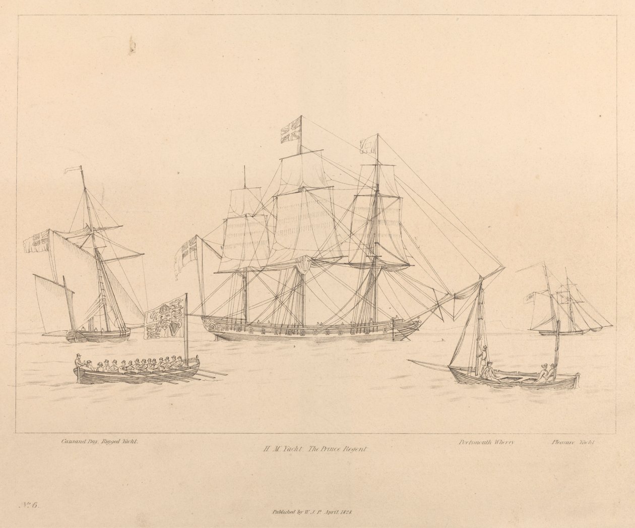 HM Yacht Der Prinzregent und ihr Schiffsboot von Unknown artist