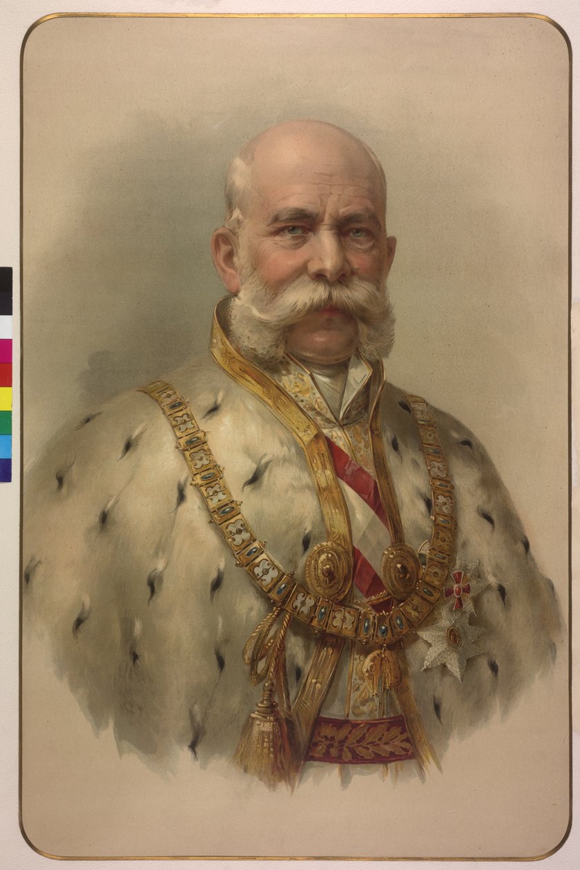 Halbfigur Kaiser Franz Joseph I im Fleece-Mantel von Unknown artist