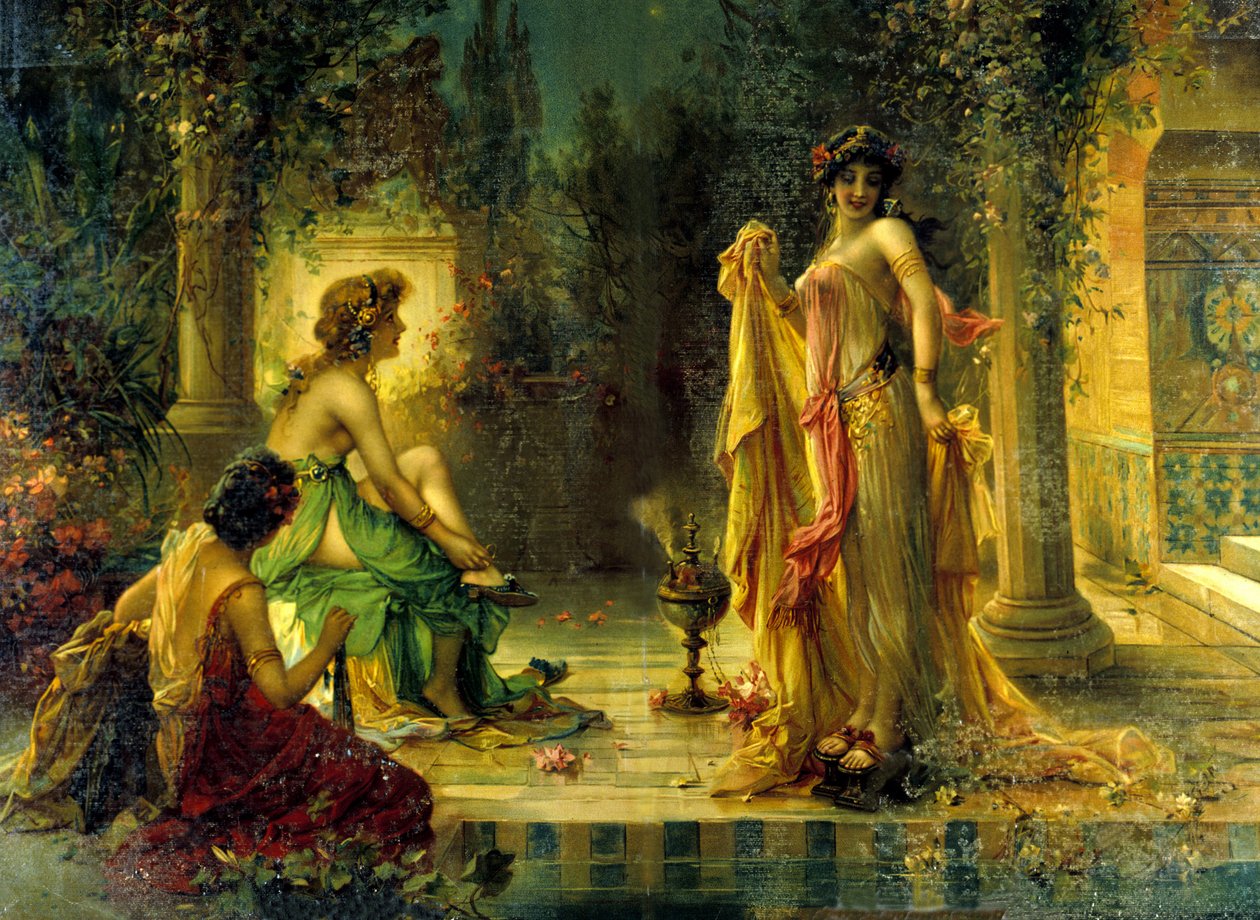 Haremsszene. Chromolithographie aus dem 19. Jahrhundert von Unknown artist