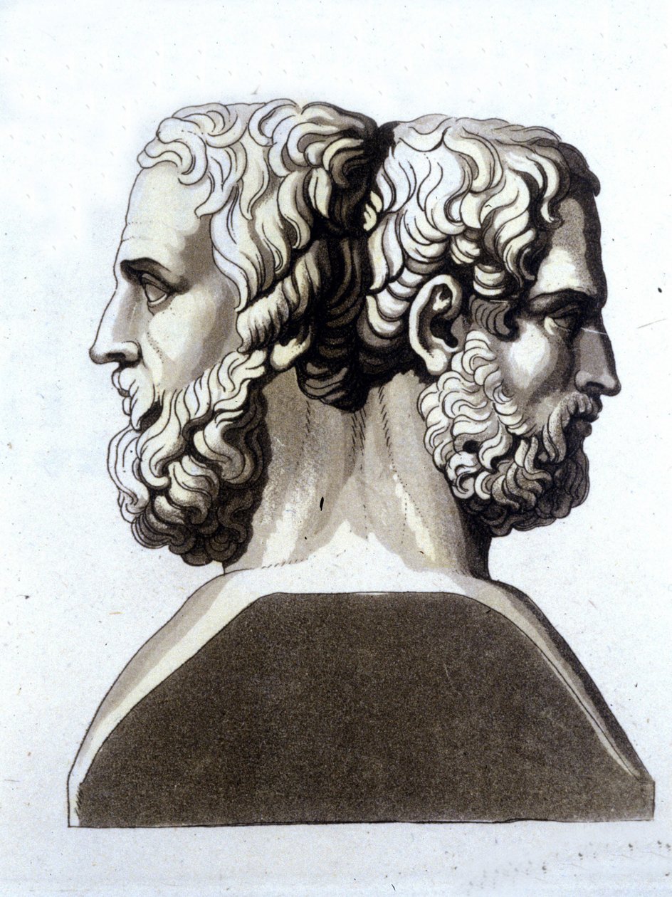 Herodot (484 v. Chr. - 425 v. Chr.), griechischer Historiker und Thukydides (ca. 465 v. Chr. - 395 v. Chr.), griechischer Historiker von Unknown artist