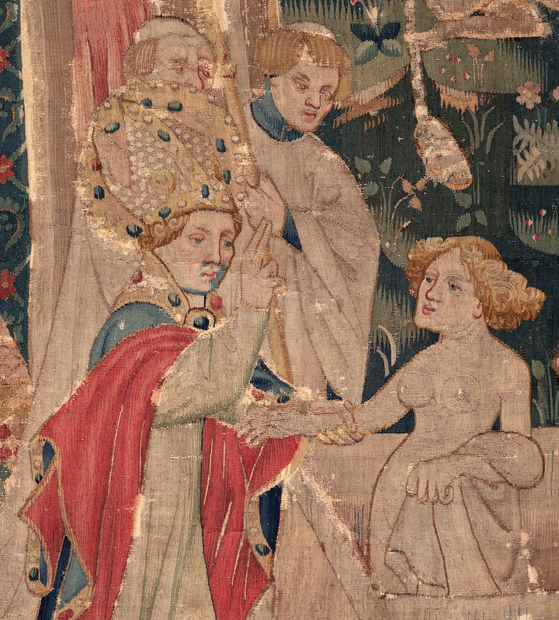 Geschichte von Saint Piat und Saint Eleuthère, Szene 12: Die Auferstehung der Tochter des Tribuns. Detail. von Unknown artist