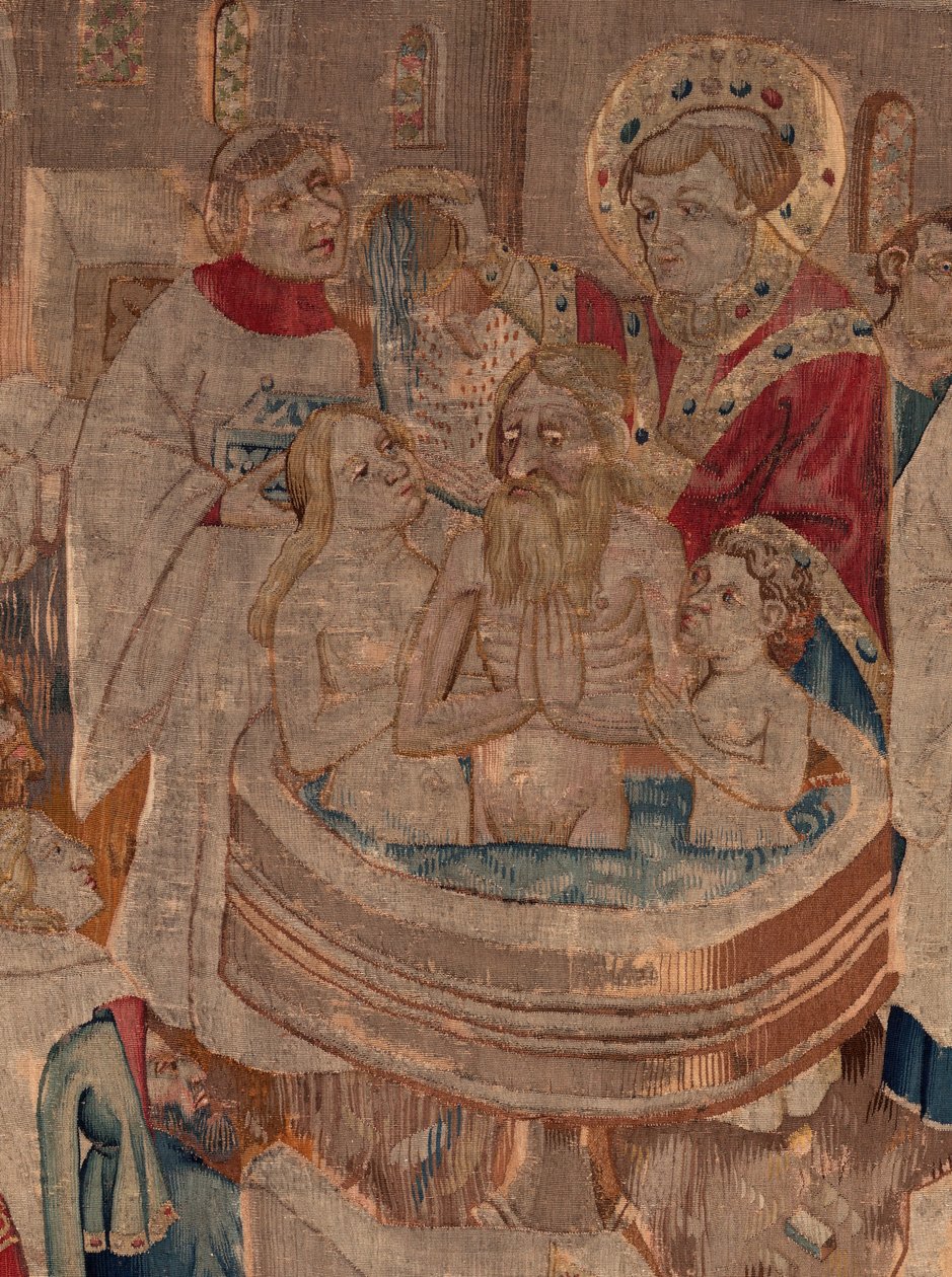 Geschichte von Saint Piat und Saint Eleuthère, Szene 6 Detail. Taufzene. von Unknown artist