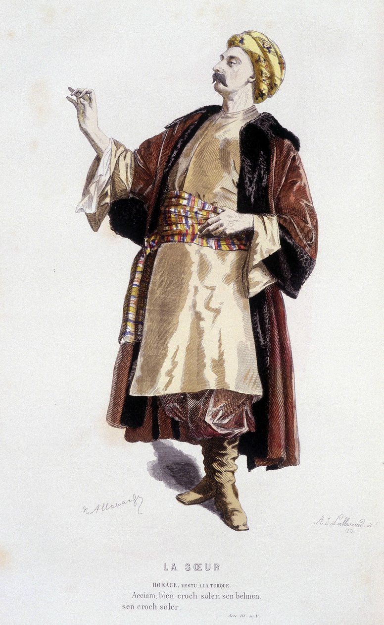 Horace in „la soeur“ (von Jean de Routrou 1647), in „das französische Theater im 16. und 17. Jahrhundert vor Molière“ von Edouard Fournier von Unknown artist